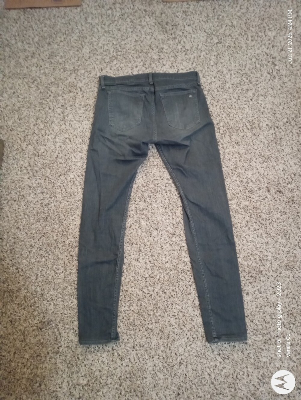 Anthropologie Rag & Bone Fit 1 Extra Slim Jean Skinny Grey Size 32 - Picture 4 of 10